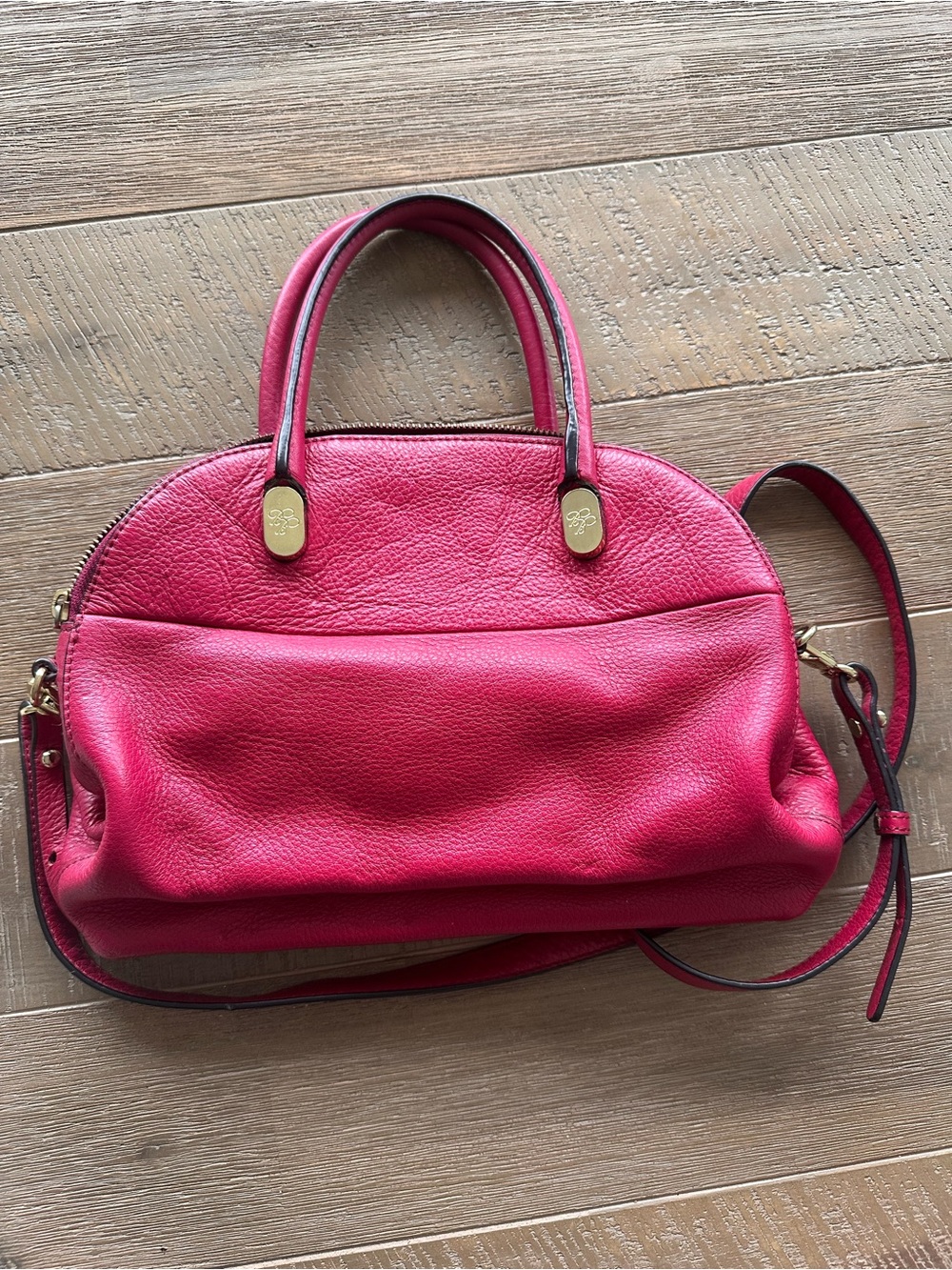 Brooks Brothers Hot Pink Pebble Leather Dome Satchel - Picture 1 of 1